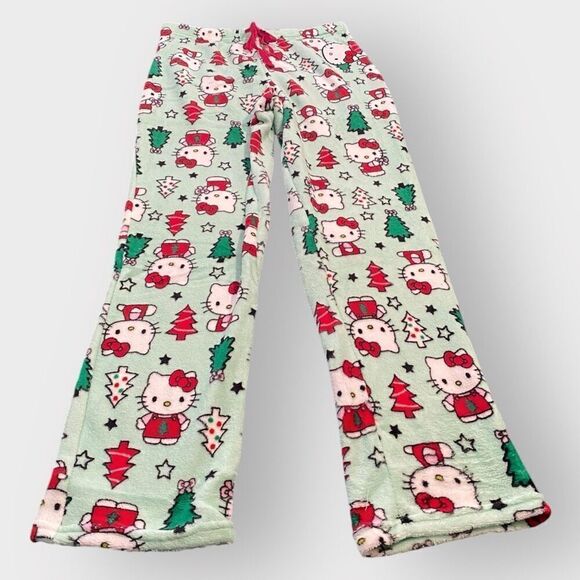 Hello Kitty “Christmas Trees” Fuzzy Soft Touch Pajama Pants Womens size Large - Picture 3 of 12
